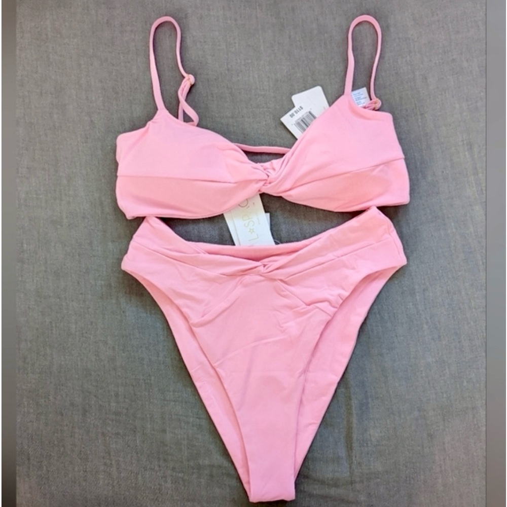 NWT L*Space Ringo Nancy Lee Bikini Set Barbie pink